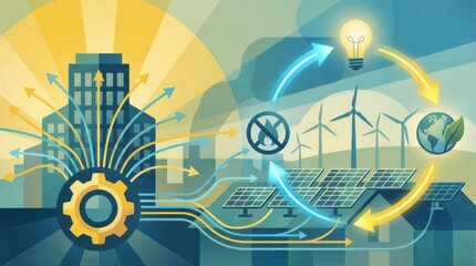 AI Powered Decision Intelligence and Predictive Analytics Illustration