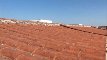 red tile roof and sky