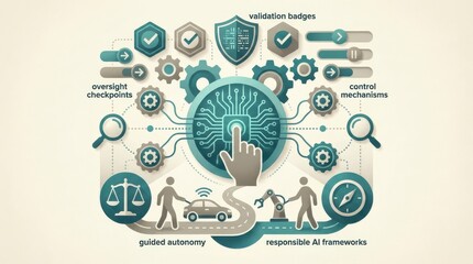 Human in the Loop AI Governance and Responsible Automation Illustration