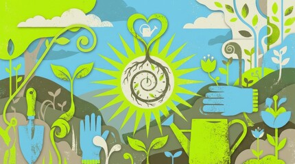 Spring Cleaning and Home Organization Concept Illustration