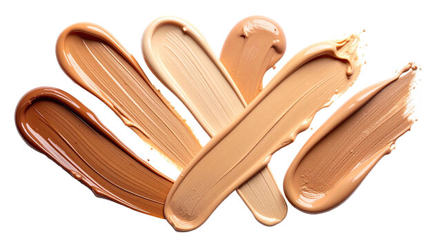 Strokes of various shades, swirling foundation on a black backdrop