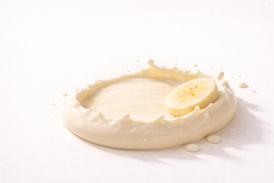 Banana Milk &ldquo;Crescent Impact Crater + Banana Coin&rdquo; &mdash; Top 50% Header Copy Space