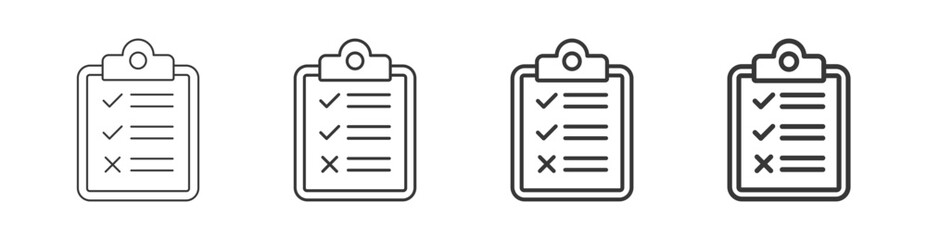 evaluation icon set with multiple line weights vector illustration