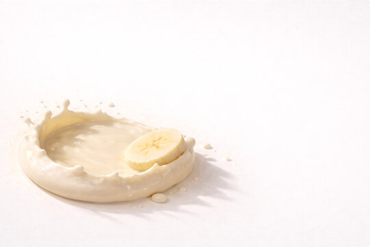 Banana Milk &ldquo;Crescent Impact Crater + Banana Coin&rdquo; &mdash; Top 50% Header Copy Space