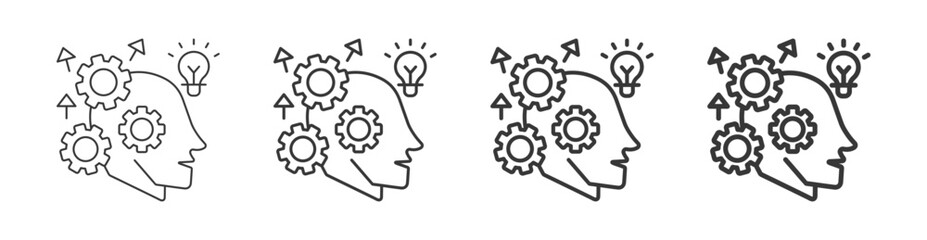 Obraz premium strategic thinking icon set with multiple line weights vector illustration