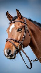 Obraz premium Professionally lit studio shot of a horse, with soft lighting highlighting its muscular build and elegant mane against a clean, minimalistic backdrop.