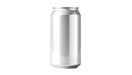 A shiny silver aluminum beverage can, isolated on a black background, with clean highlights