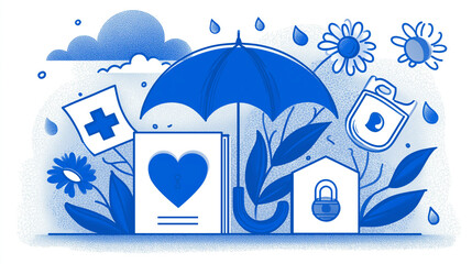 Health and Life Insurance Protection Concept