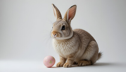Obraz premium white rabbit in a basket