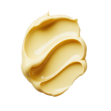 Yellow cream swatch cosmetic isolated on a transparent background