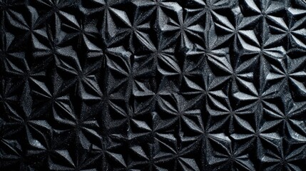 Black geometric star pattern on a textured surface