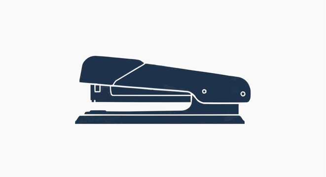 Dark Blue Stapler Vector Icon &ndash; Office Supplies Illustration Isolated on White Background