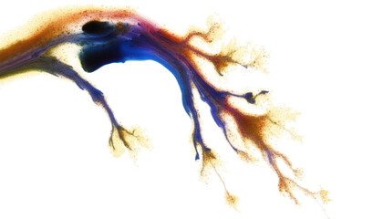 Flowing paint organic growth with liquid tree branch