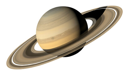 3D Rendering of Saturn with Ring System for Space Science Projects © BiswajeetM.