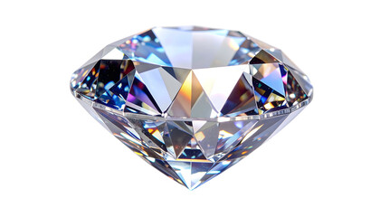 Realistic close-up of a sparkling, faceted, clear gemstone, isolated on black background