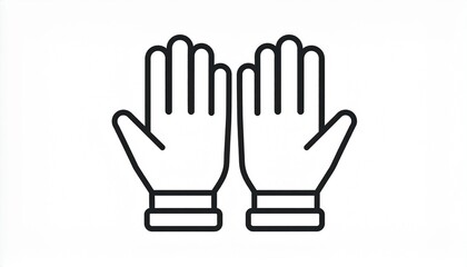 Fototapeta premium Black line art hands holding VR controllers gaming technology minimalist vector illustration
