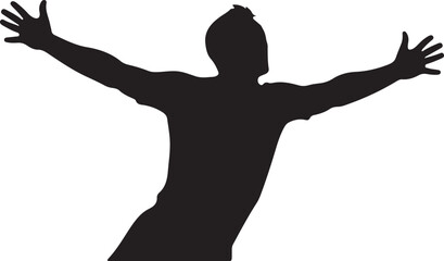  Goal Celebration icon in silhouette on white background © Sundas