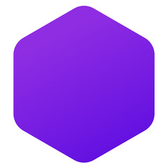 Purple Rounded Hexagon Badge