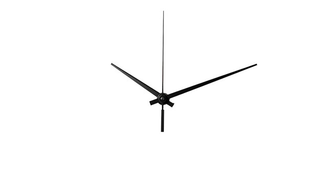 Close-up of clock hands against black background, abstract minimalist design