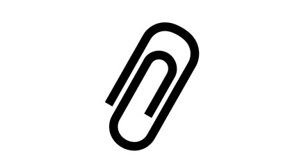 Obraz premium Black paperclip icon on white background