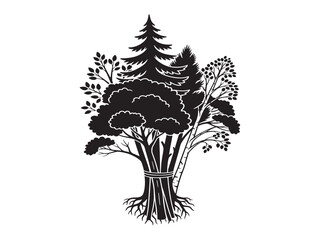 Fototapeta premium Rustic forest tree illustration for natural branding use