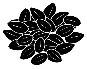 Obraz premium Sunflower Seed Silhouette Vector, Healthy Snack Food Illustration