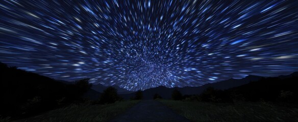 Obraz premium captivating immersive timelapse revealing twinkling night sky stars through the hours