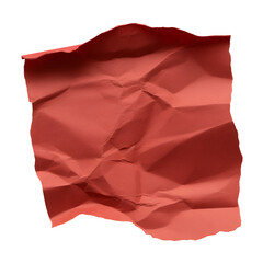 A crumpled red fabric draped in an organic, abstract form against a plain background