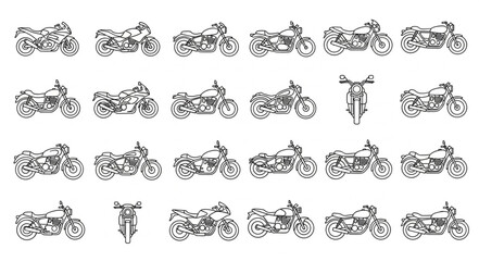 Collection of Motorcycle Illustrations.