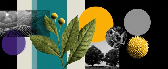 Obraz na płótnie Canvas science collage vibrant montage showcasing advances in biology and ecological research