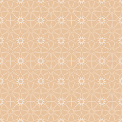 Fototapeta premium Geometric Arabic pattern. Vector illustration. Seamless pattern isolated on beige background. Abstract geometric ornament.