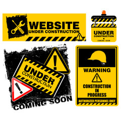 WARNING, Construction in progress, sign vector