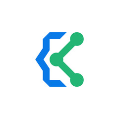 Modern letter K tech logo