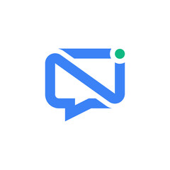 Modern simple letter N chat logo
