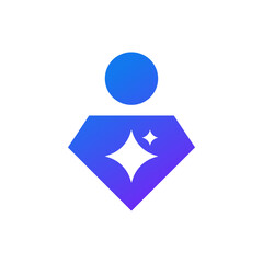 Modern simple star people logo