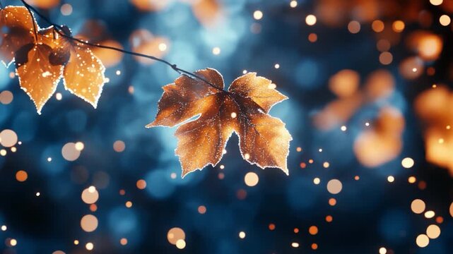 orange leaves with cinematic Footage 4K