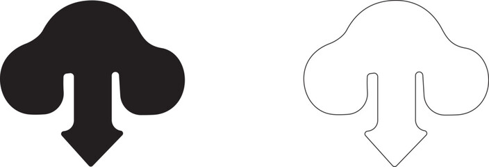Saving data from cloud storage. Vector interface icon.