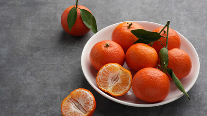 Fresh mandarin oranges fruit or jeruk santang madu