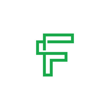 Sleek green letter F logo, precisely formed by a continuous geometric line, symbolizing progress, connectivity, and organic growth for modern corporate or technology branding