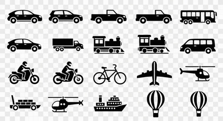 Collection of Transportation Icons. © Kiki