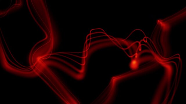 Red waving string modern abstract lines