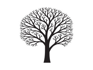 Obraz premium Minimal seasonal autumn tree outline graphic design