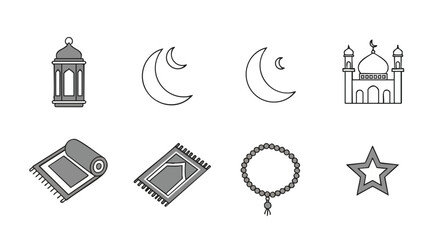 Collection Minimale de Symboles Sacr&eacute;s du Ramadan Bicolore