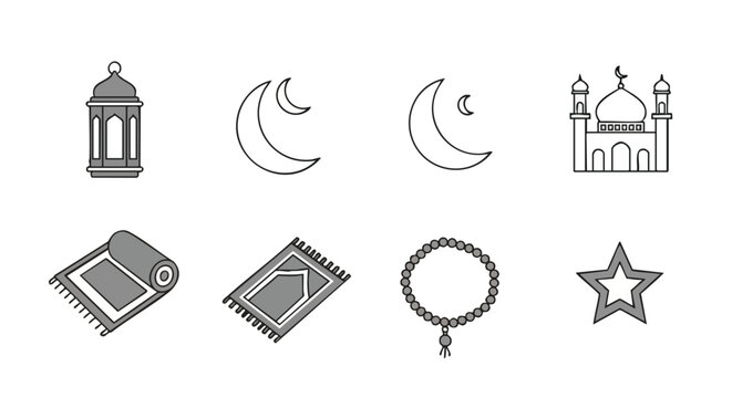 Collection Minimale de Symboles Sacr&eacute;s du Ramadan Bicolore