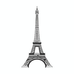 Elegant Eiffel Tower Silhouette Illustration