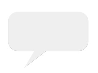 Naklejka premium White rectangular speech bubble isolated. Chat box mockup.