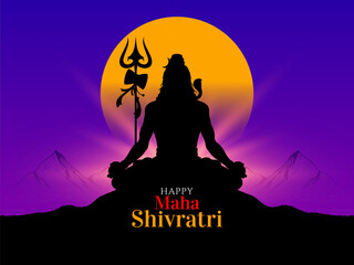 Happy Maha Shivratri Indian festival classic greeting card