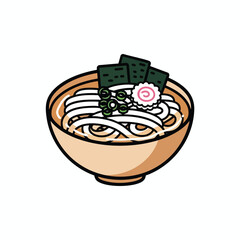Bowl of Noodles with Garnishes