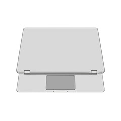 Gray Laptop Computer Illustration