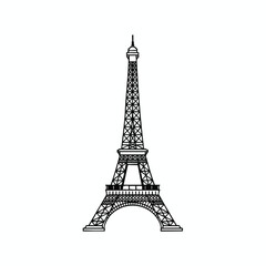 Obraz premium Black and White Eiffel Tower Illustration